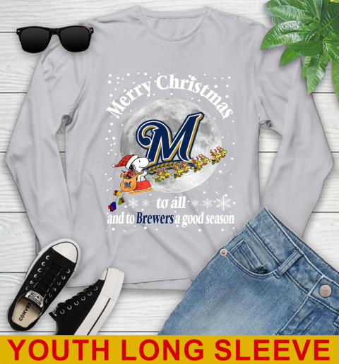 Milwaukee Brewers Merry Christmas To All And To Brewers A Good Season MLB Baseball Sports Youth Long Sleeve 5