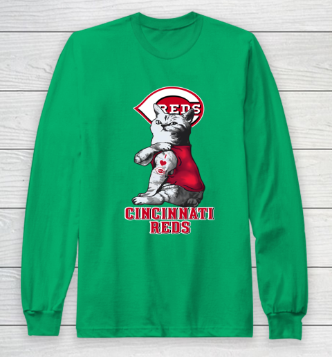 MLB Baseball My Cat Loves Cincinnati Reds Long Sleeve T-Shirt 4