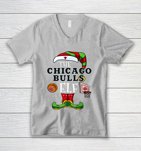 Chicago Bulls Christmas ELF Funny NBA V-Neck T-Shirt 3