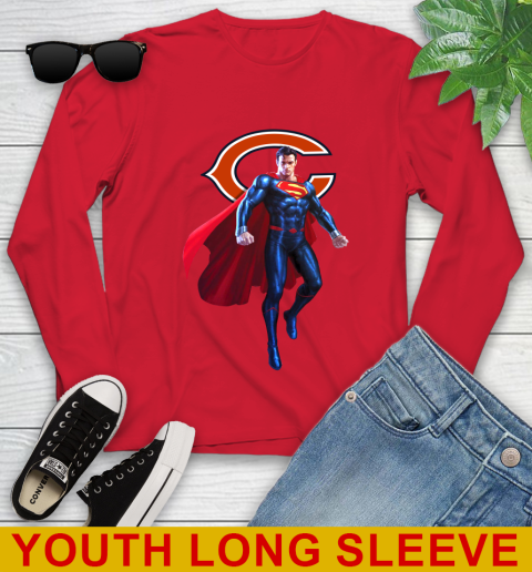 NFL Superman DC Sports Football Chicago Bears Youth Long Sleeve 11