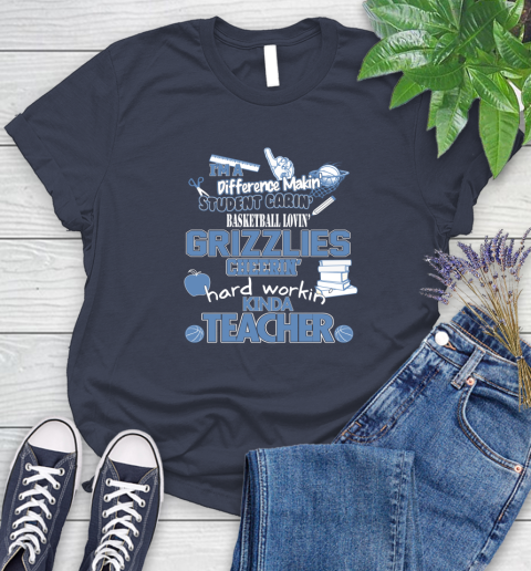 Memphis Grizzlies NBA I'm A Difference Making Student Caring Basketball Loving Kinda Teacher Women's T-Shirt 14