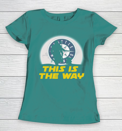 Seattle Mariners MLB Baseball Star Wars Yoda And Mandalorian This Is The Way Women's T-Shirt 10