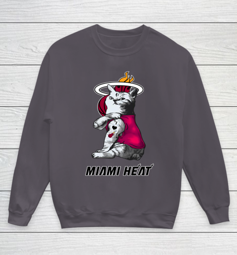 NBA Basketball My Cat Loves Miami Heat Youth Sweatshirt 5