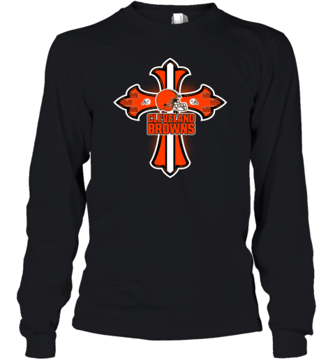 NFL Blue Crusader Cross Cleveland Browns Youth Long Sleeve - Rookbrand