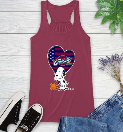 Cleveland Cavaliers NBA Basketball The Peanuts Movie Adorable Snoopy Racerback Tank 8