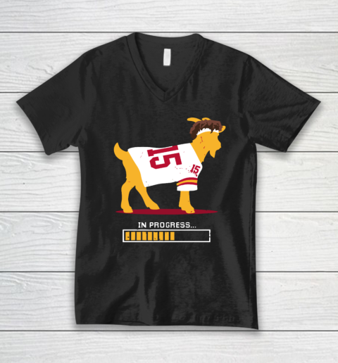 In Progress Patrick Mahomes Goat For Kansas City V-Neck T-Shirt