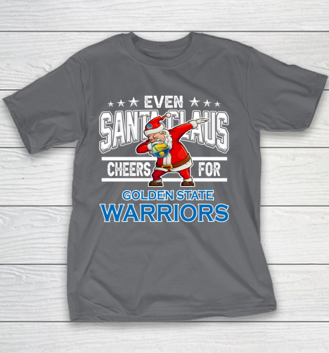 Golden State Warriors Even Santa Claus Cheers For Christmas NBA Youth T-Shirt 5