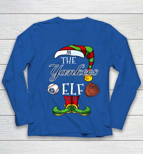 New York Yankees Christmas ELF Funny MLB Youth Long Sleeve 7