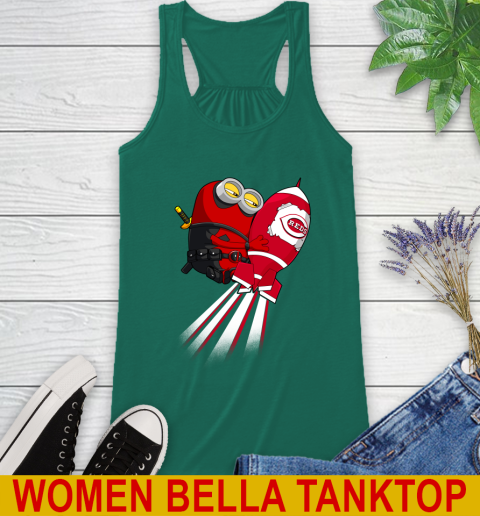 MLB Baseball Cincinnatim Reds Deadpool Minion Marvel Shirt Racerback Tank 5