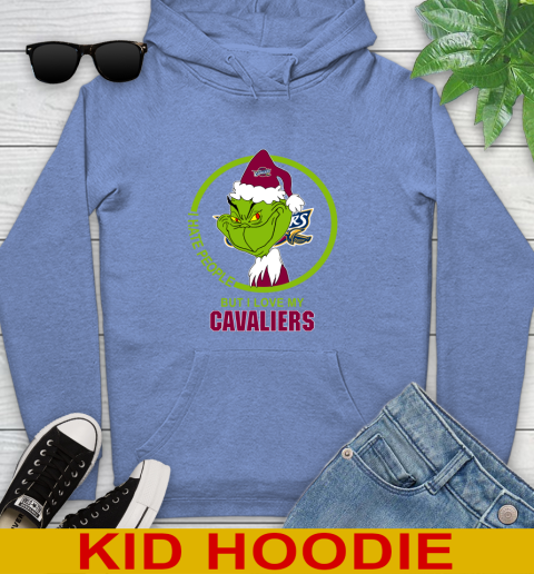 Cleveland Cavaliers NBA Christmas Grinch I Hate People But I Love My Favorite Basketball Team Youth Hoodie 12