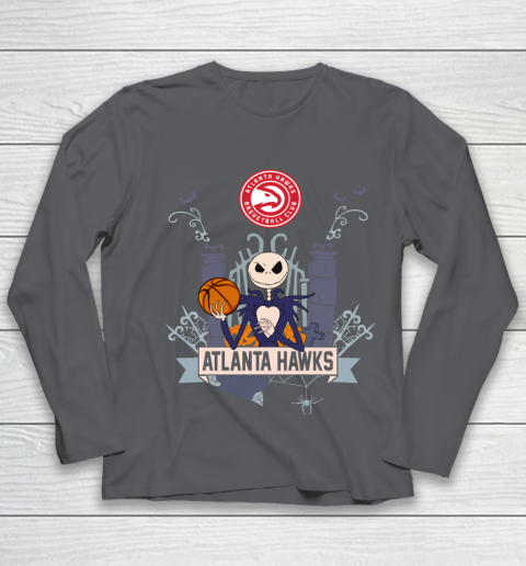 NBA Atlanta Hawks Basketball Jack Skellington Halloween Youth Long Sleeve 6