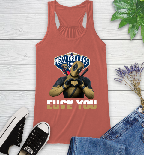 NBA New Orleans Pelicans Deadpool Love You Fuck You Basketball Sports Racerback Tank 3
