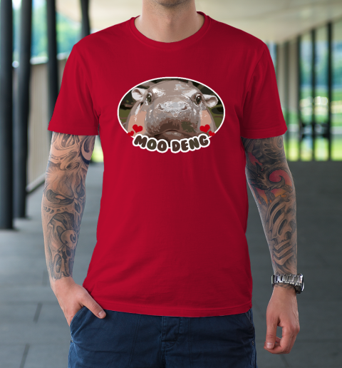 Moo Deng Bouncy Pig in Thai Picture The Cute Baby Hippo T-Shirt 8