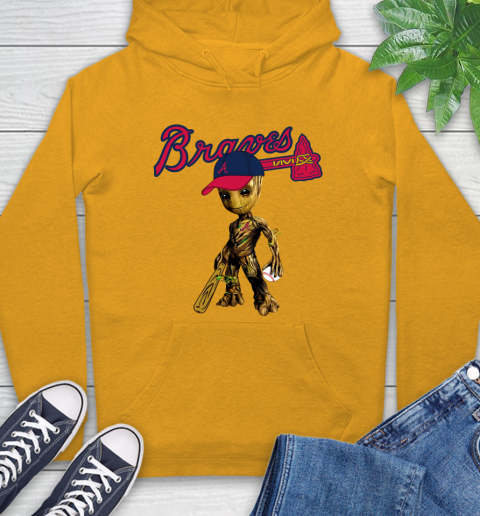 MLB Atlanta Braves Groot Guardians Of The Galaxy Baseball Hoodie 3