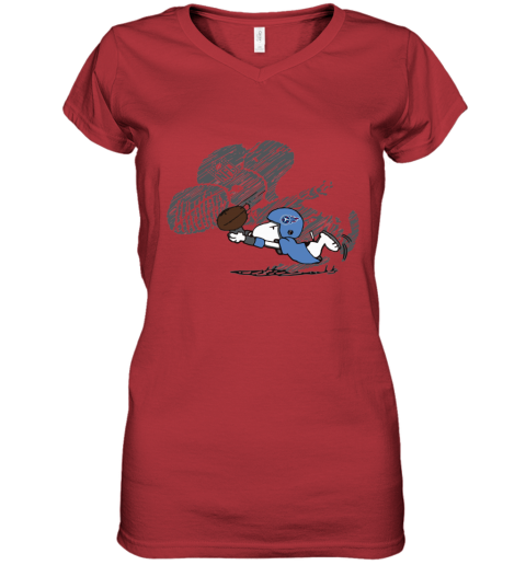 Tennessee Titans Snoopy Plays The Football Game c5l6 tennessee titans snoopy plays the football game women v neck t shirt 39 front red