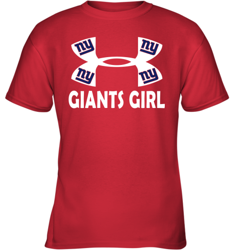 NFL New York Giants Girl Under Armour Football Sports S4WpRw2vo4x youth t shirt 26 95 151514 front red