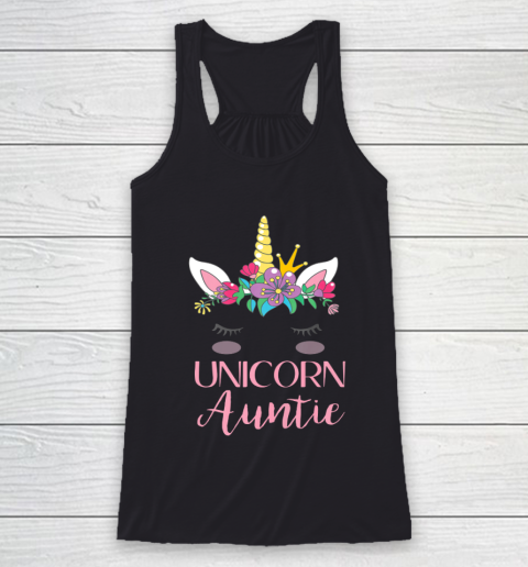 Unicorn Auntie Funny Mother s Day For Aunt Mom Grandma Racerback Tank