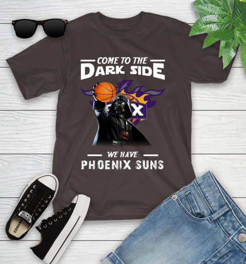 NBA Come To The Dark Side We Have Phoenix Suns Star Wars Darth Vader Basketball Youth T-Shirt 7