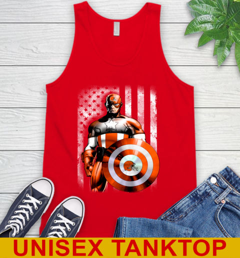 Cleveland Browns NFL Football Captain America Marvel Avengers American Flag Shirt Tank Top 5
