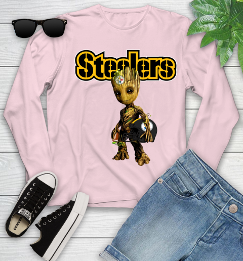 Pittsburgh Steelers NFL Football Groot Marvel Guardians Of The Galaxy Youth Long Sleeve 10