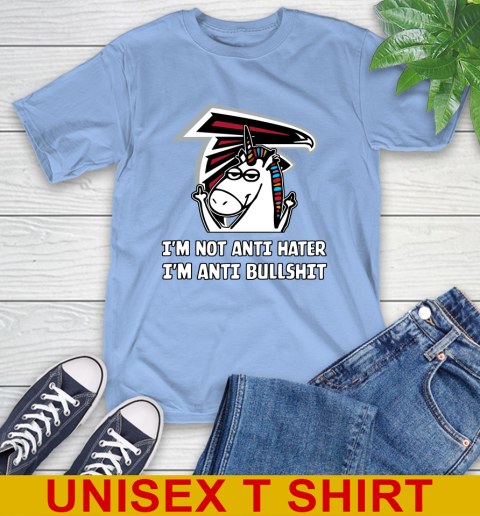 Atlanta Falcons NFL Football Unicorn I'm Not Anti Hater I'm Anti Bullshit T-Shirt 11
