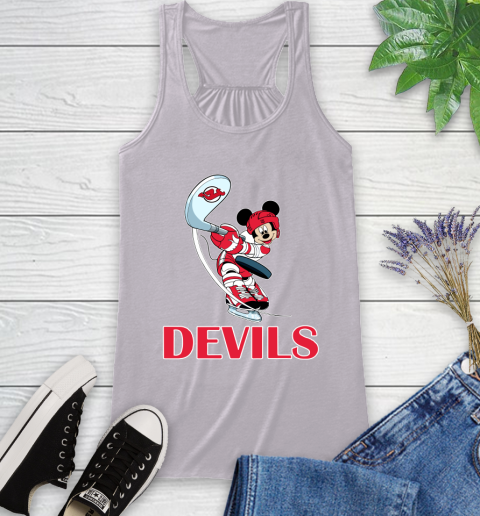 NHL Hockey New Jersey Devils Cheerful Mickey Mouse Shirt Racerback Tank 6 NHL Hockey New Jersey Devils Cheerful Mickey Mouse Shirt Racerback Tank - Image 6