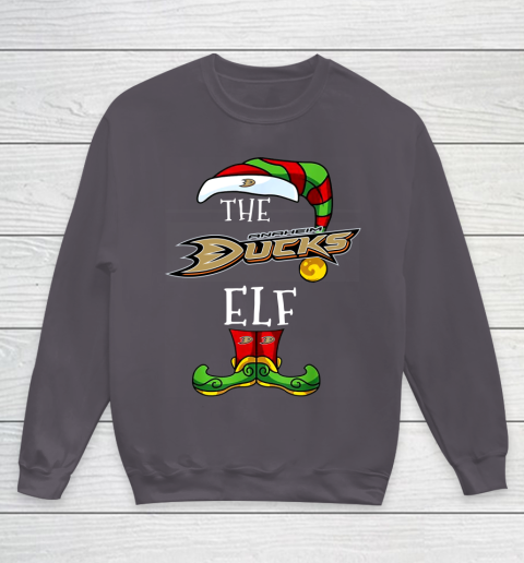 Anaheim Ducks Christmas ELF Funny NHL Youth Sweatshirt 5