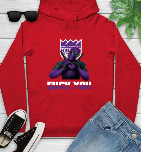 NBA Sacramento Kings Deadpool Love You Fuck You Basketball Sports Youth Hoodie 12