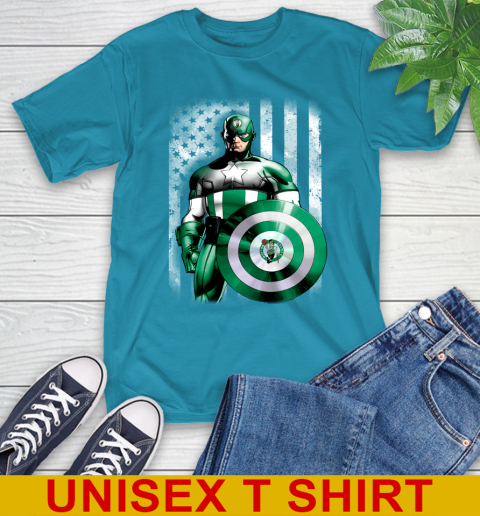 Boston Celtics NBA Basketball Captain America Marvel Avengers American Flag Shirt T-Shirt 9
