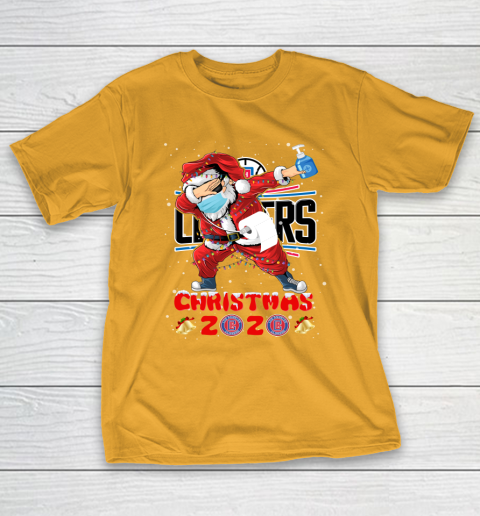LA Clippers Funny Santa Claus Dabbing Christmas 2020 NBA T-Shirt 2