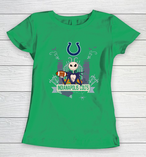 NFL Indianapolis Colts Football Jack Skellington Halloween Women's T-Shirt 5