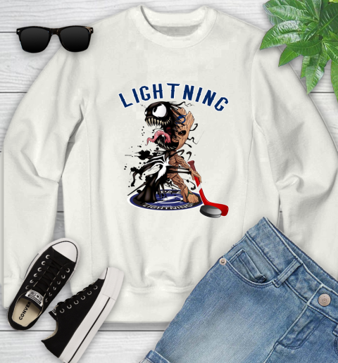NHL Tampa Bay Lightning Hockey Venom Groot Guardians Of The Galaxy Youth Sweatshirt