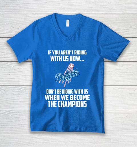 MLB Los Angeles Dodgers Baseball We Become The Champions V-Neck T-Shirt 5