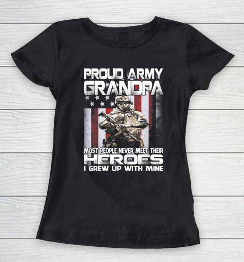 GrandFather gift shirt Proud Army Grandpa Shirt Patriotic Military Veteran T Shirt Women's T-Shirt