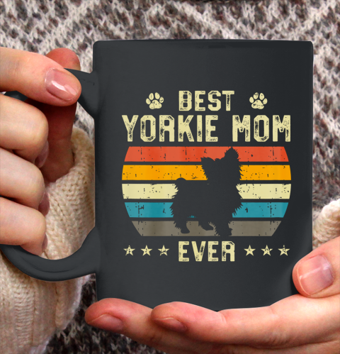 Dog Mom Shirt Best Yorkie Mom Ever Funny Puppy Yorkie Dog Vintage Gifts Ceramic Mug 11oz