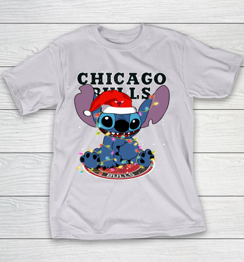 Chicago Bulls NBA noel stitch Basketball Christmas Youth T-Shirt 2