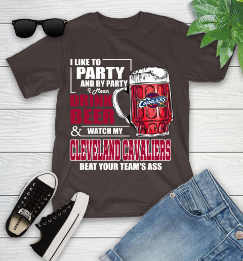 NBA Drink Beer and Watch My Cleveland Cavaliers Beat Your Team's Ass Basketball Youth T-Shirt 7