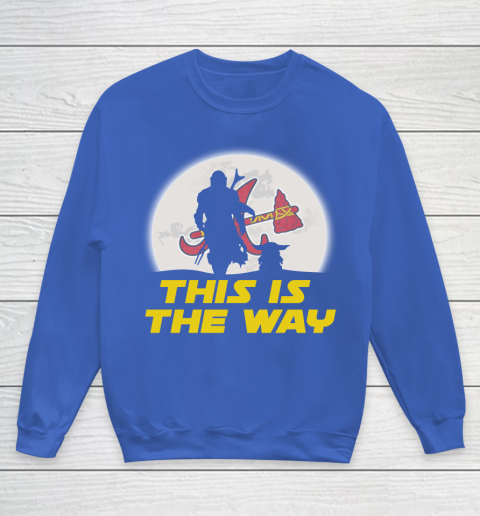 Atlanta Braves MLB Baseball Star Wars Yoda And Mandalorian This Is The Way Youth Sweatshirt 6