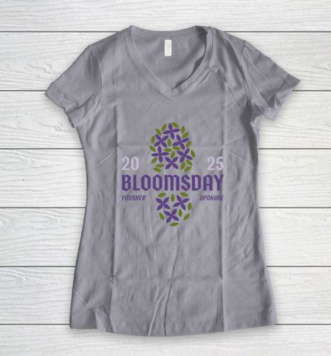 Bloomsday 2025 Finisher Spokane Women's V-Neck T-Shirt 2