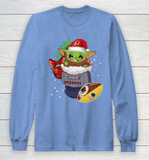 Washington Redskins Christmas Baby Yoda Star Wars Funny Happy NFL Long Sleeve T-Shirt 11
