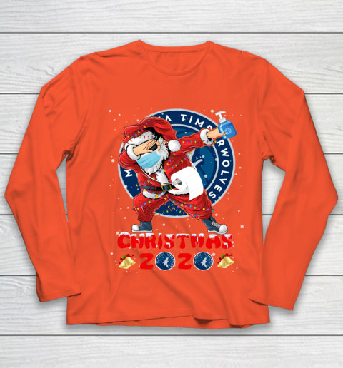 Minnesota Timberwolves Funny Santa Claus Dabbing Christmas 2020 NBA Youth Long Sleeve 3