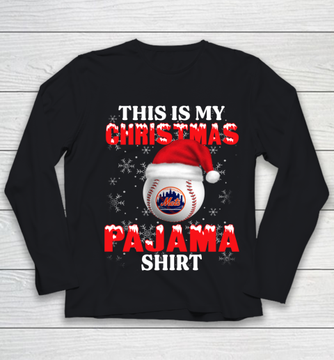 New York Mets This Is My Christmas Pajama Shirt MLB Youth Long Sleeve
