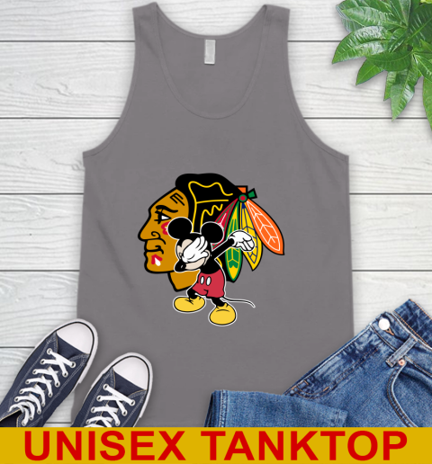 Chicago Blackhawks NHL Hockey Dabbing Mickey Disney Sports Tank Top 7