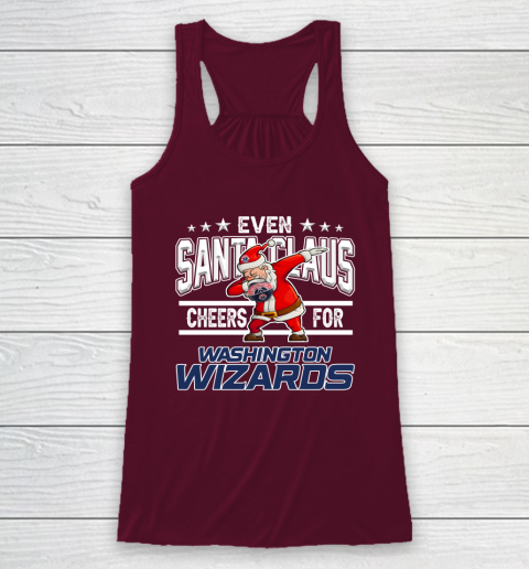 Washington Wizards Even Santa Claus Cheers For Christmas NBA Racerback Tank 2