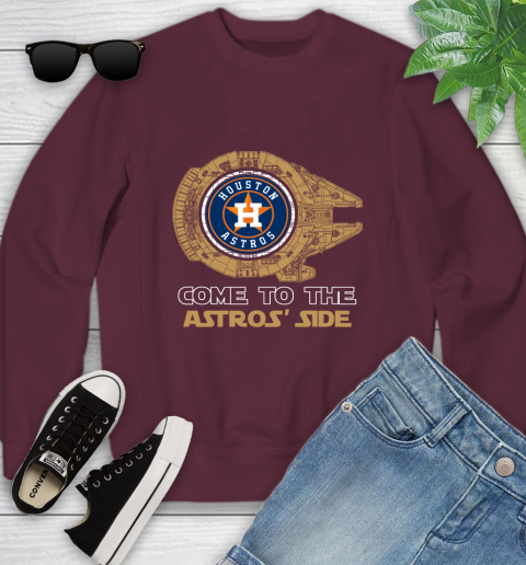 MLB Come To The Houston Astros Side Star Wars Baseball Sports Youth Sweatshirt 4