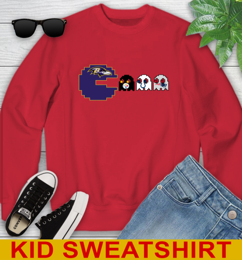 Baltimore Ravens NFL Football Pac Man Champion Youth Sweatshirt 8