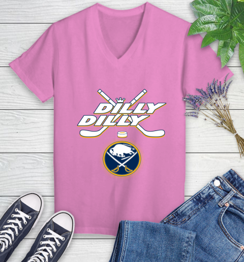 NHL Buffalo Sabres Dilly Dilly Hockey Sports Women's V-Neck T-Shirt 14