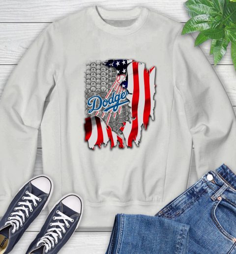 Los Angeles Dodgers MLB Baseball American Flag Sweatshirt 5