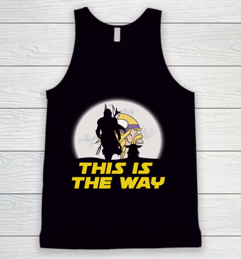 Minnesota Vikings NFL Football Star Wars Yoda And Mandalorian This Is The Way Tank Top