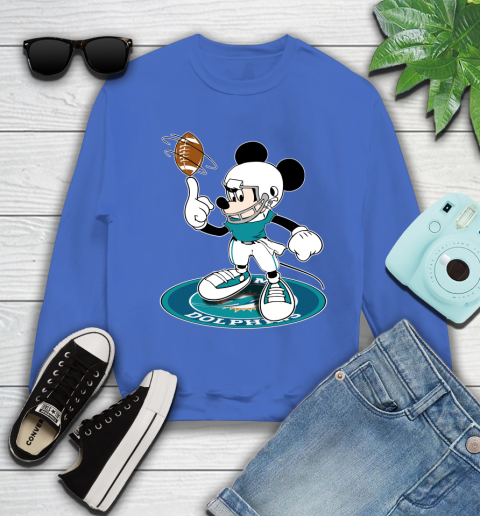 NFL Football Miami Dolphins Cheerful Mickey Disney Shirt Youth Sweatshirt 7